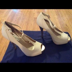 Cream and Gold High Heel Shoe - I.N.C.